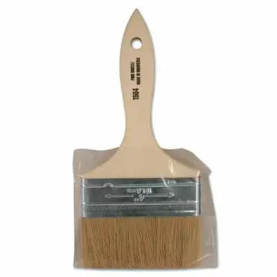 Linzer White Chinese Bristle Paint Brush, 3/8 In Thick, 4 In X Wide, Wood Handle 1