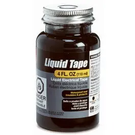 Liquid Electrical Tape, Black, Waterproof, 4-Oz. 1