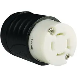 Locking Connector, 20-Amp, 125/250-Volt, Black/White 1