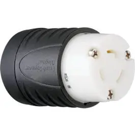 Locking Connector, 20-Amp, 250-Volt, Black/White 1