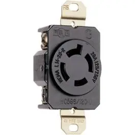 Locking Outlet, Black,  Nema L14-20R, 125/250-Volt 1