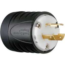 Locking Plug, 20-Amp, 125-Volt, Black/White 1