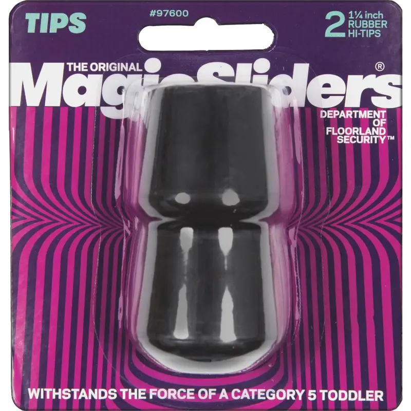 Magic Sliders 1-1/4 In. Black Rubber Leg Tip (2 Pack) 1