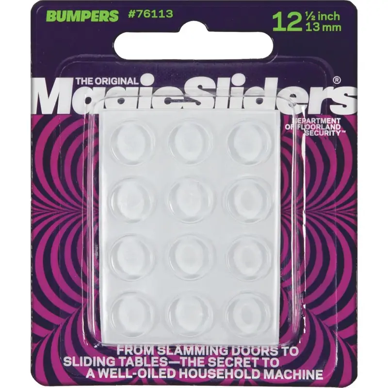 Magic Sliders 1/2 In. Round Clear Self-Stick Bumper (12 Pack) 1