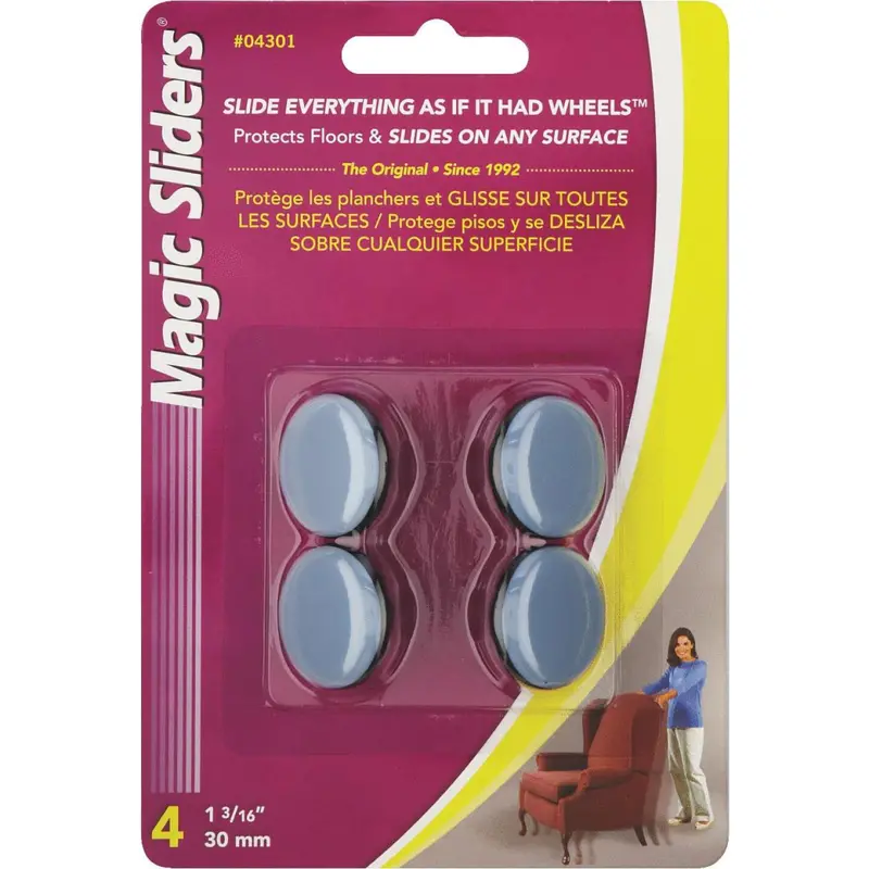 Magic Sliders 1-3/16 In. Round Nail On Furniture Glide,(4-Pack) 1