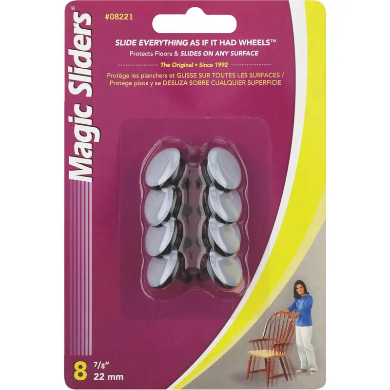 Magic Sliders 7/8 In. Round Nail On Furniture Glide,(8-Pack) 1