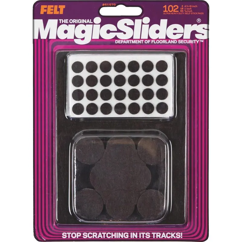 Magic Sliders Assorted Brown Self-Adhesive Ultra Heavy-Duty Furniture Pad (102-Pack) 1