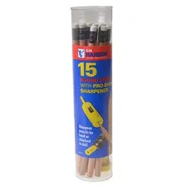 Marking Pencils & Sharpener, Round, 15-Pk. 1