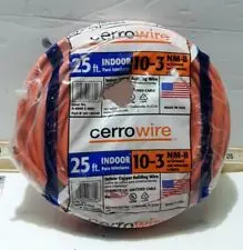 Marmon Home Improvement 25 Ft. 10/3 Orange Solid Cerromax Slipwire Cu Nm-B W/G Wire 1