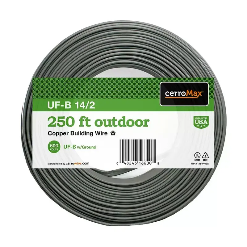 Marmon Home Improvement 250 Ft. 14/2 Gray Solid Cerromax Copper Uf-B Cable With Ground Wire 138-1462-G 2