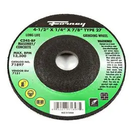 Masonry Grinding Wheel, Type 27, 4.5 X .25-In. 1