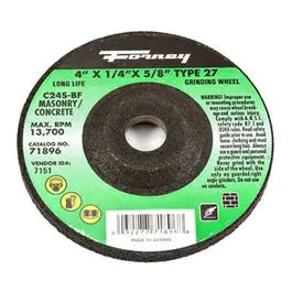 Masonry Grinding Wheel, Type 27, 4 X .25-In. 1