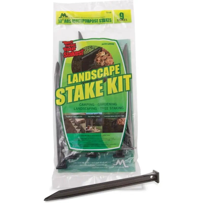 Master Gardener 10 In. Abs Black Multipurpose Landscape Stakes (9-Pack) 1