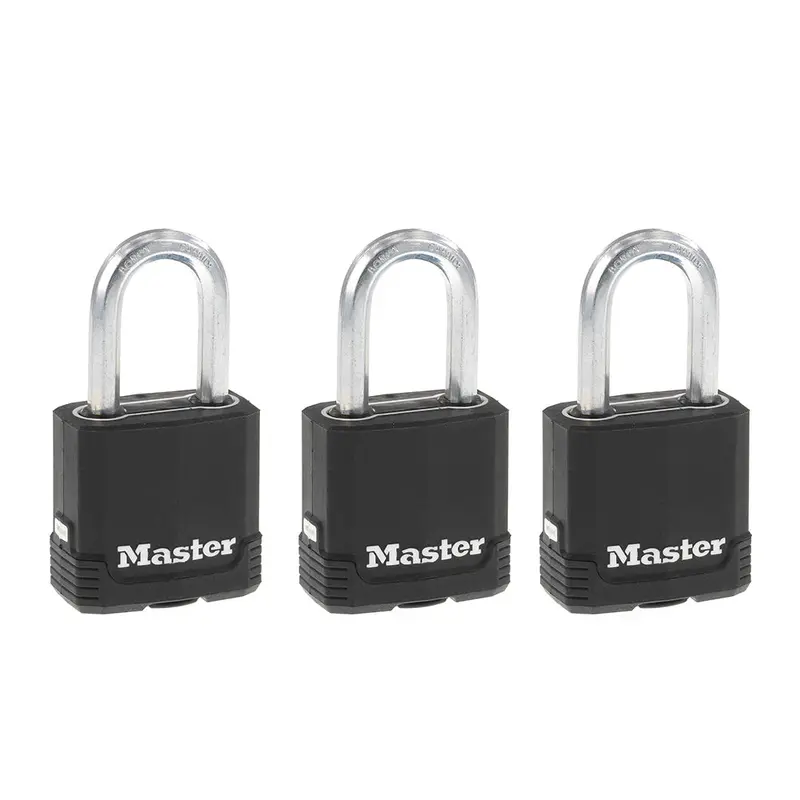 Master Lock 1-7/8In (48Mm) Wide Magnum® Covered Laminated Steel Padlock With 1-1/2In (38Mm) Shackle; 3-Pack 1