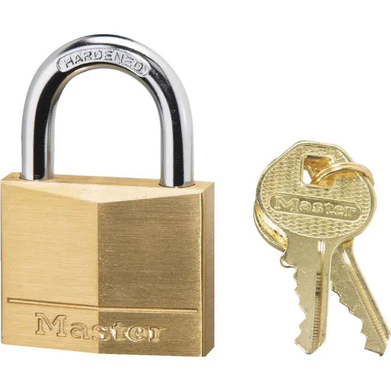 Master Lock 1-9/16 In. W. 4-Pin Tumbler Brass Keyed Different Padlock 1