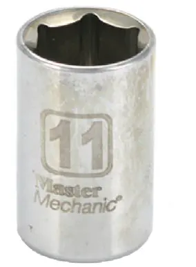 Master Mechanic Metric Shallow Socket, 6-Point, 1/4 In. Drive, 11Mm 1