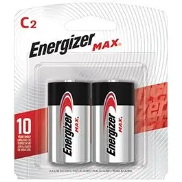 Max Alkaline Batteries, C, 2-Pk. 1