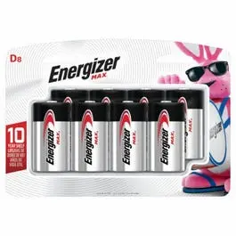Max Alkaline Batteries, D, 8-Pk. 1
