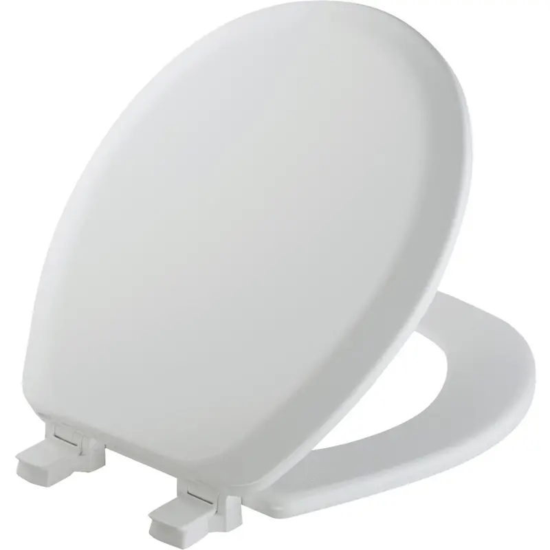 Mayfair Advantage Round Closed Front White Wood Toilet Seat 1