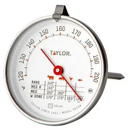 Meat Thermometer, Dial, Stainless Steel, 5-1/2-In. 1