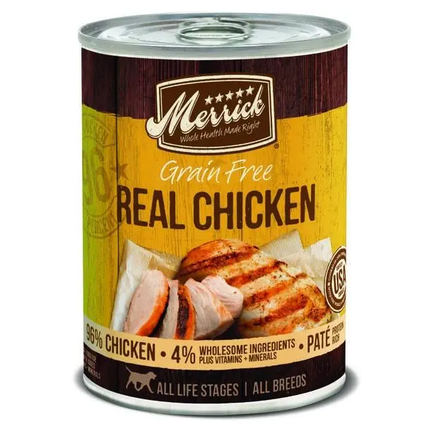 Merrick Grain Free 96% Real Chicken Canned Dog Food 1
