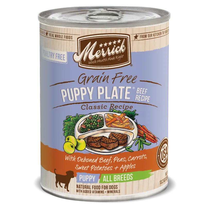 Merrick Grain Free Puppy Plate Beef Recipe Canned Puppy Food 2