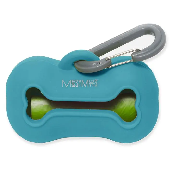 Messy Mutts Silicone Waste Bag Holder With Earth Rated Roll 15 Poop Bags 1
