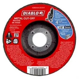 Metal Cut-Off Discs, Type 27 , 4.5 X 1/8 X 7/8-In. 1