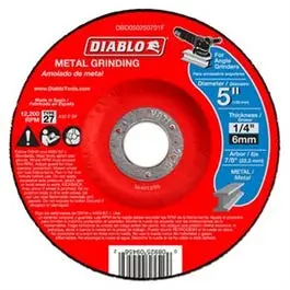 Metal Grinding Disc, Type 27, 5 X 1/4 X 7/8-In. 1