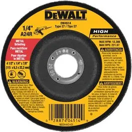 Metal Grinding Wheel, 4.5 X 1/4 X 7/8-In., 5-Pack 1