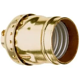 Metal Shell Lampholder, Brass Finish, 660-Watt, 250-Volt 1