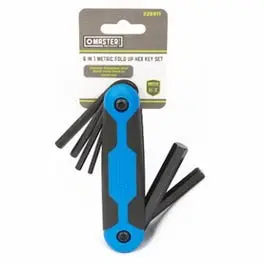 Metric Hex Key Set, Large, Fold-Up, 6-In-1 1