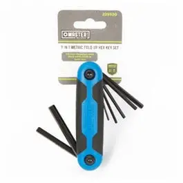Metric Hex Key Set, Small, Plastic, Fold-Up, 7-In-1 1