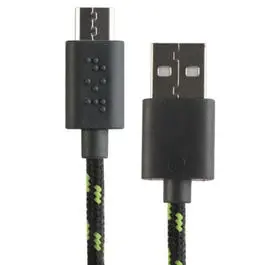 Micro Usb Braided-Cable Battery Charger, Assorted Colors, 6-Ft. 1