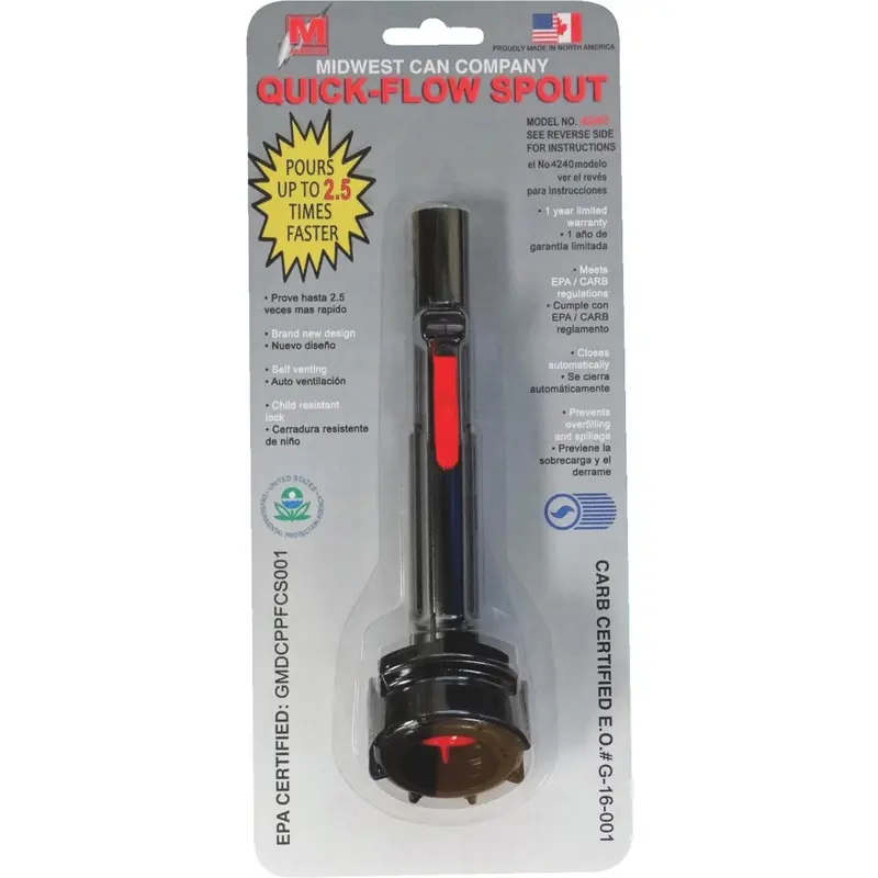 Midwest Can 11 In. L Spill-Proof Fuel Can Spout 1