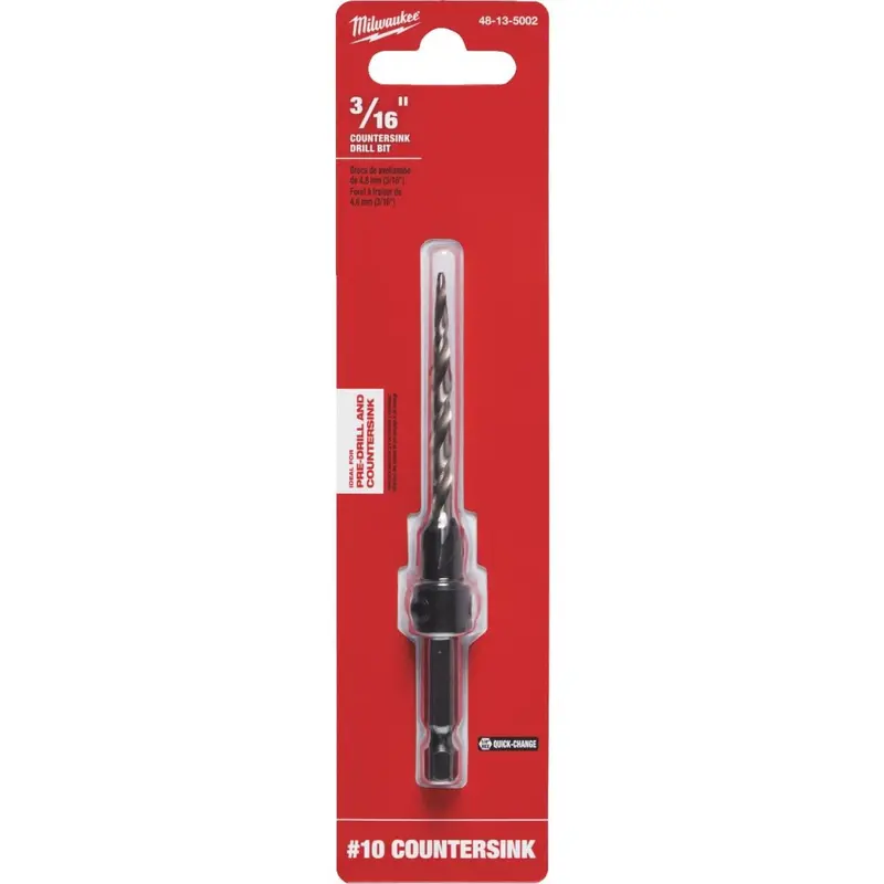 Milwaukee #10 - 3/16 In. High Speed Steel Countersink Bit 1
