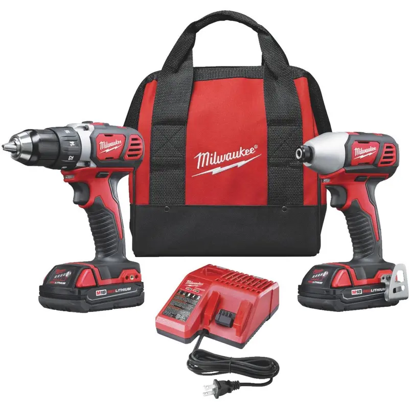 Milwaukee 2-Tool M18 Lithium-Ion Compact Drill/Driver & Impact Driver Cordless Tool Combo Kit 1