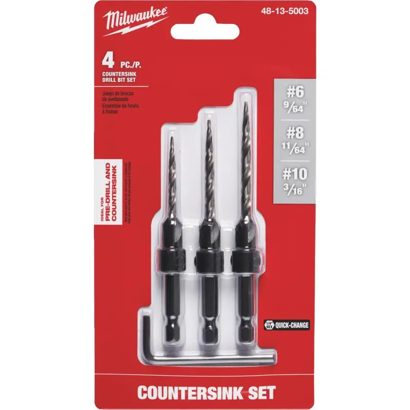 Milwaukee 3-Piece Countersink Bit Set 1
