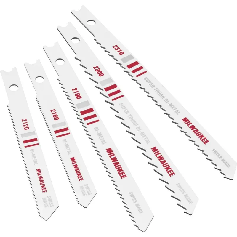 Milwaukee 5-Piece U-Shank Jig Saw Blade Set 1