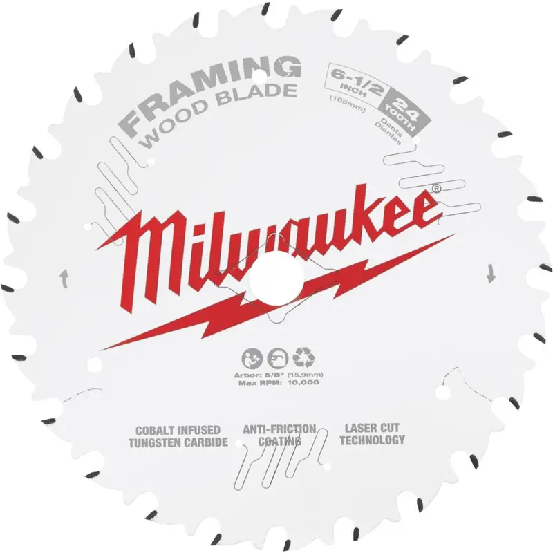 Milwaukee 6-1/2 In. 24-Tooth Framing Circular Saw Blade 1