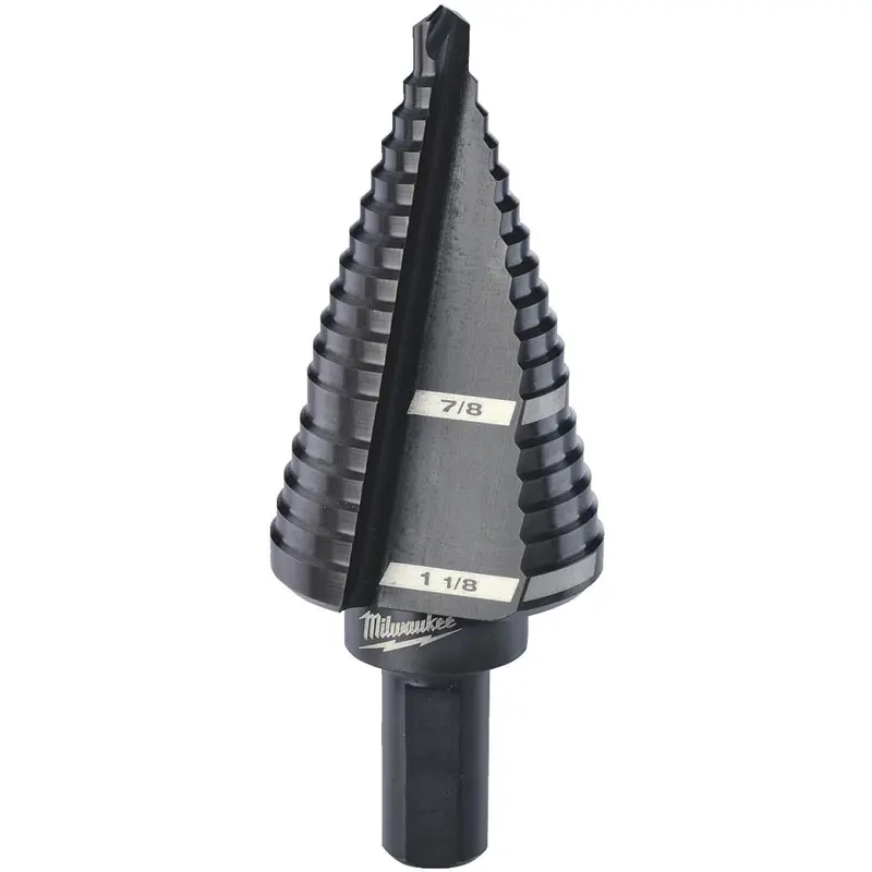 Milwaukee 7/8 In. & 1-1/8 In. #9 Step Drill Bit, 2 Steps 1