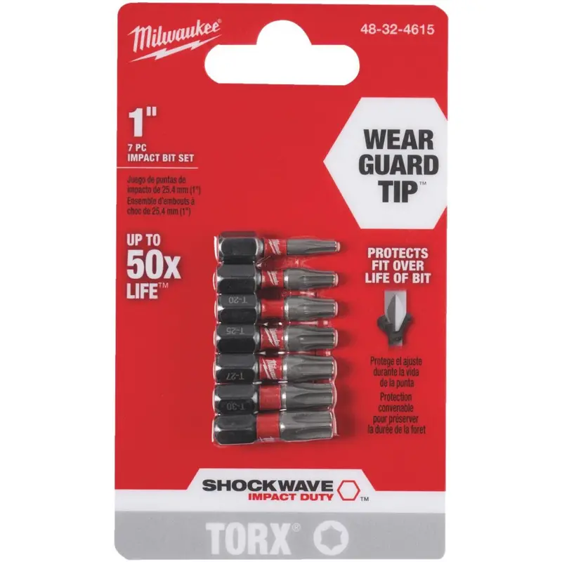 Milwaukee 7-Piece Impact Screwdriver Bit Set 1
