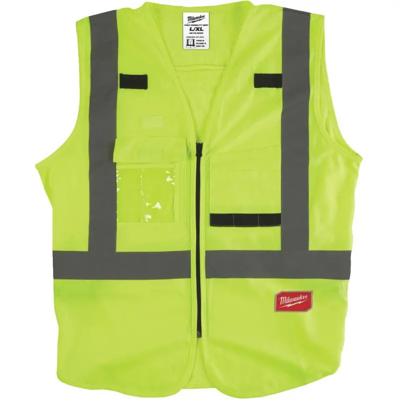 Milwaukee Ansi Class 2 Hi Vis Yellow Safety Vest Large/Xl 1