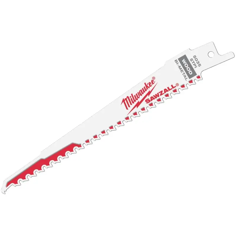 Milwaukee Sawzall 6 In. 5 Tpi Wood W/Nails Reciprocating Saw Blade 1