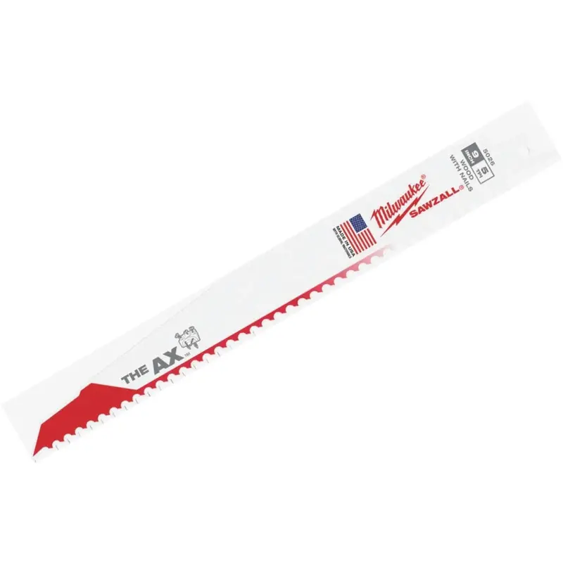 Milwaukee Sawzall The Ax 9 In. 5 Tpi Wood W/Nails Demolition Reciprocating Saw Blade 1