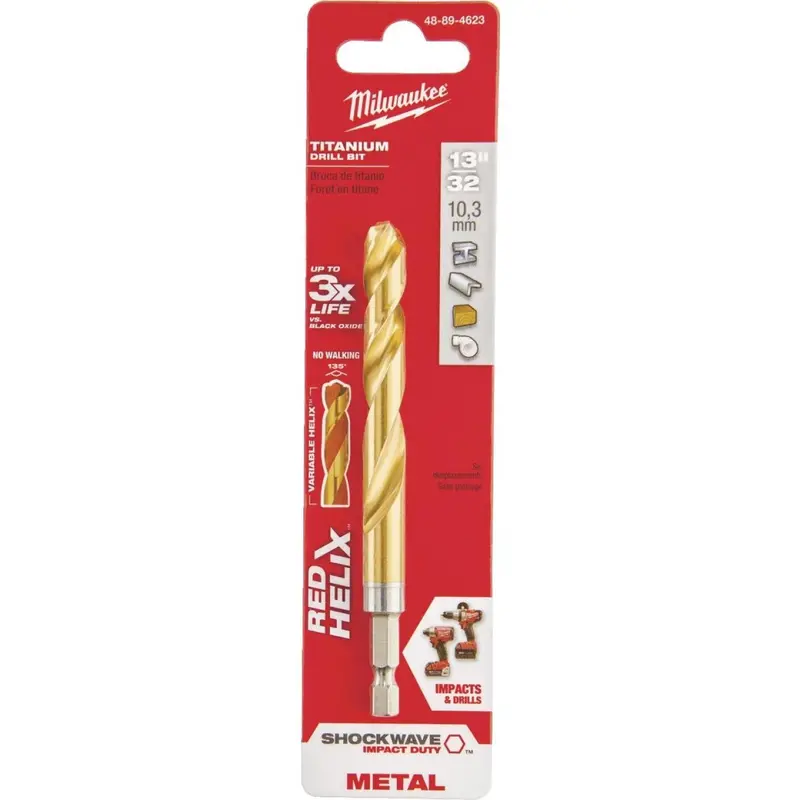 Milwaukee Shockwave Impact Duty 13/32 In. Titanium Hex Shank Drill Bit 1