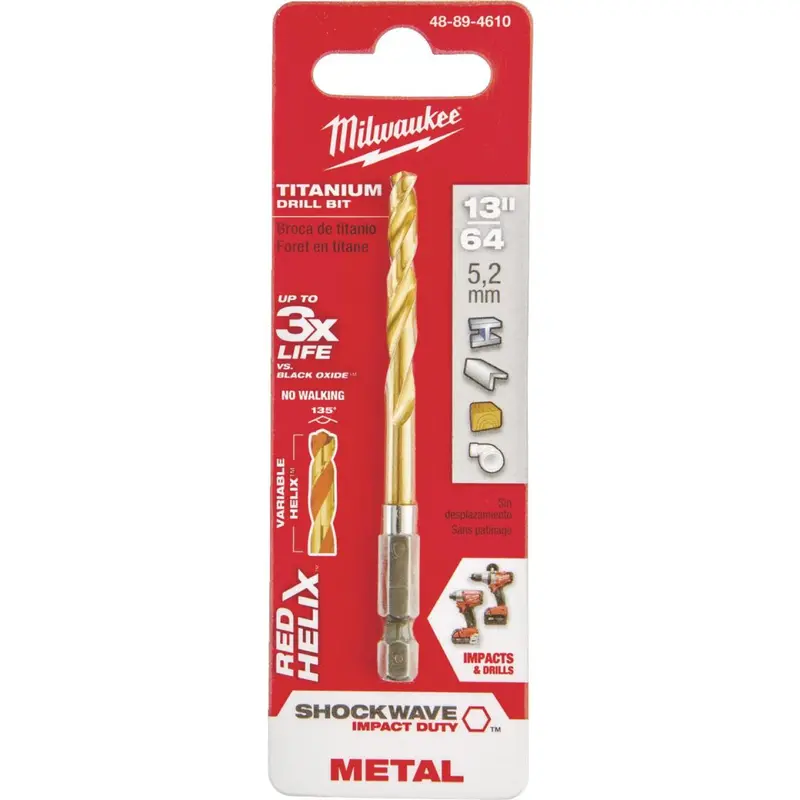 Milwaukee Shockwave Impact Duty 13/64 In. Titanium Hex Shank Drill Bit 1