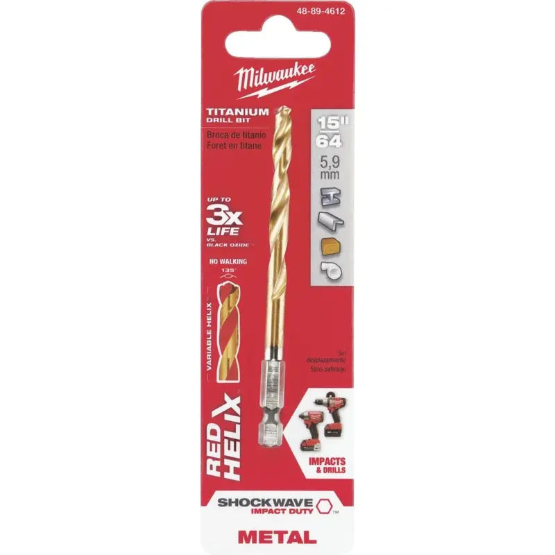 Milwaukee Shockwave Impact Duty 15/64 In. Titanium Hex Shank Drill Bit 1