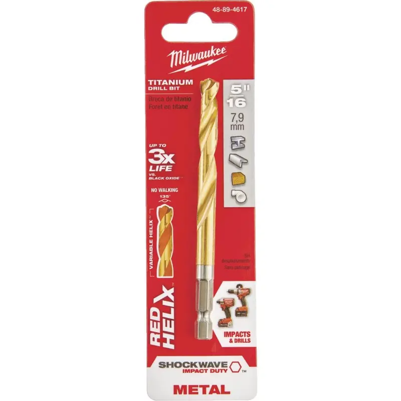 Milwaukee Shockwave Impact Duty 5/16 In. Titanium Hex Shank Drill Bit 1
