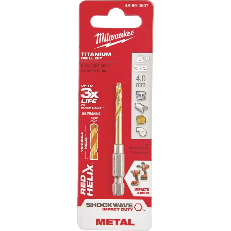 Milwaukee Shockwave Impact Duty 5/32 In. Titanium Hex Shank Drill Bit 1